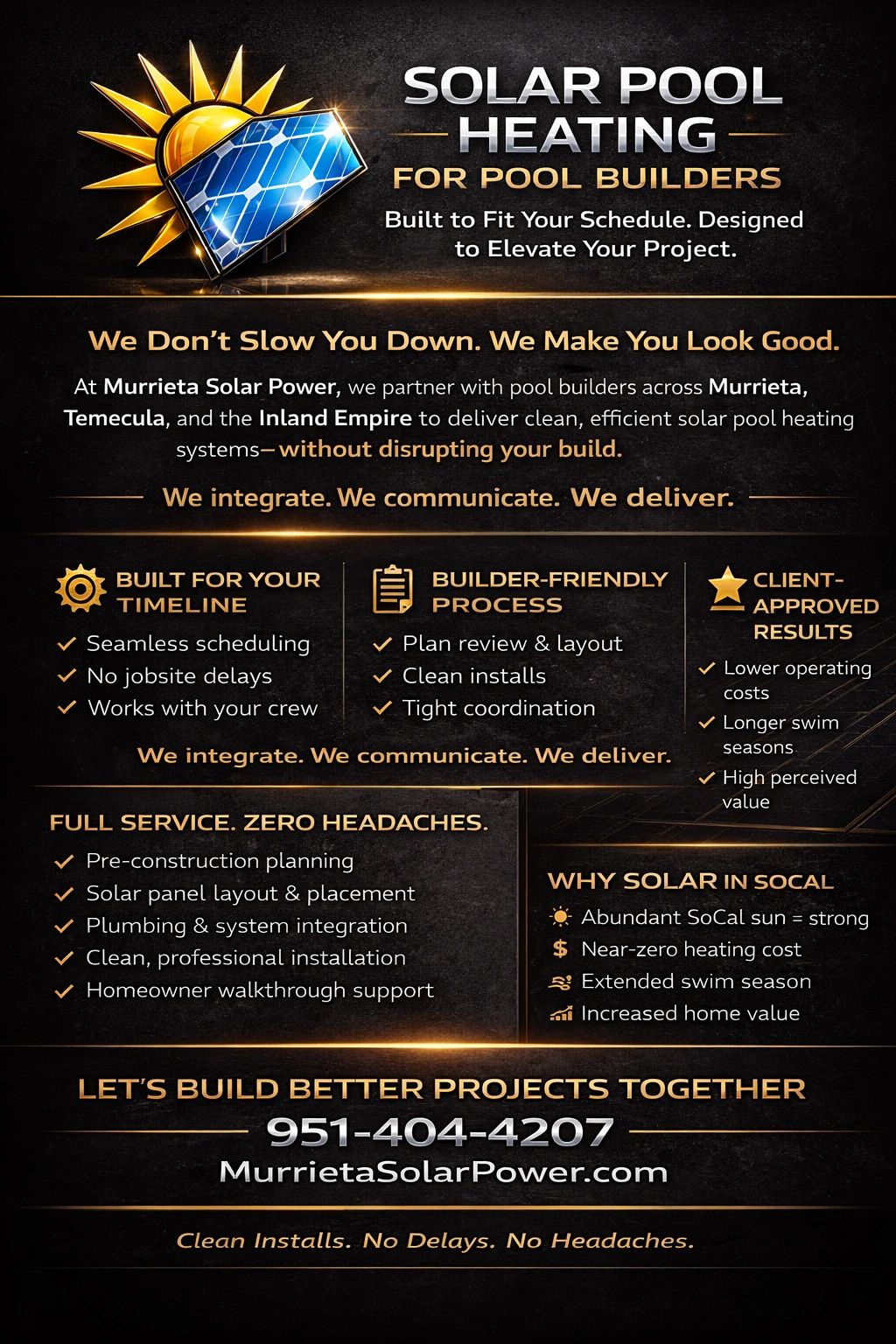 Murrieta Solar Power licensed contractor installing solar pool heating system
